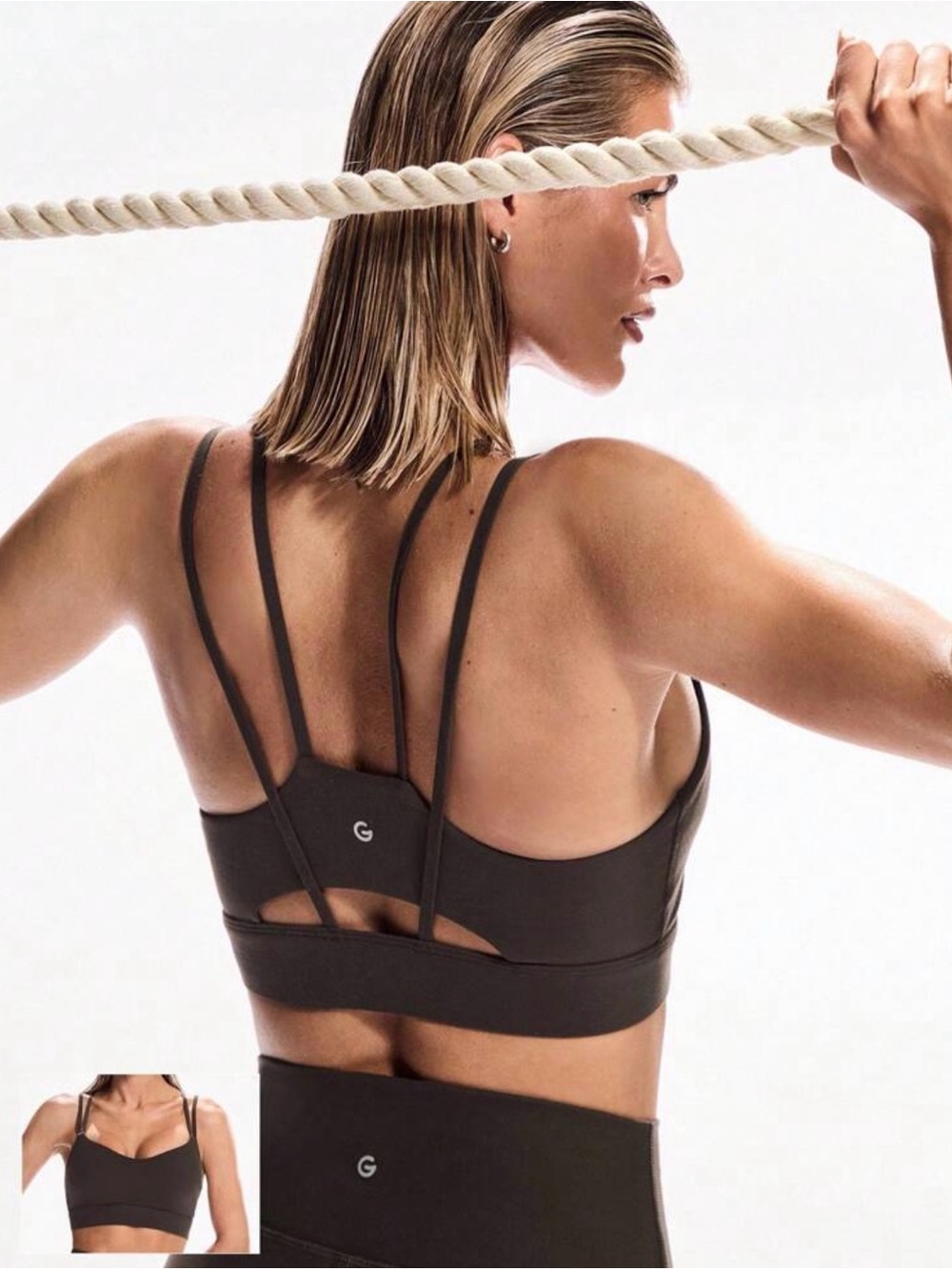 Glowmode FeatherFit Double-Strap Heart-Shaped Neck Sports Bra Low Impact Yoga